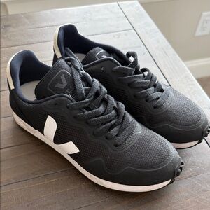 Veja Black and White Low-Top Sneakers